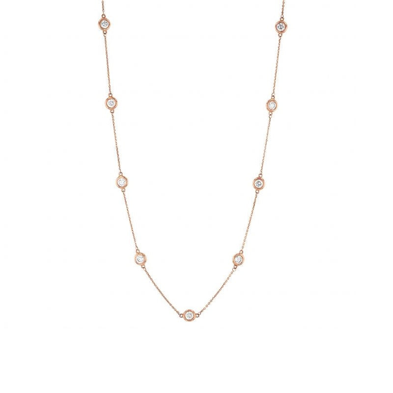 Diamonds by the Yard Station Necklace (1.15 ct Diamonds) in Rose Gold