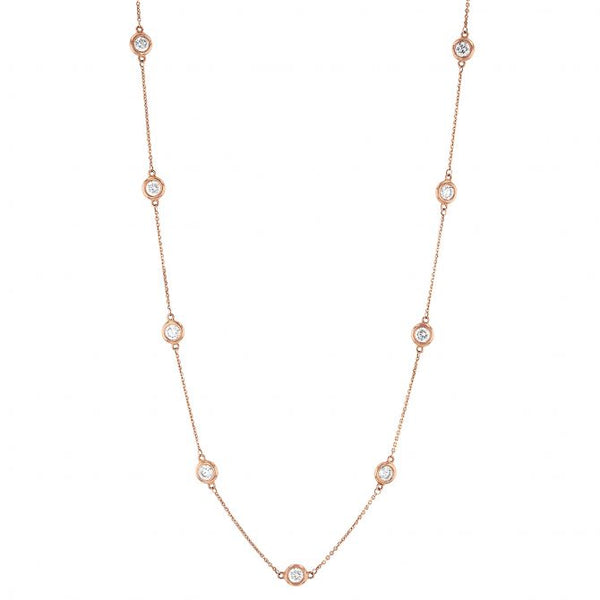 Diamonds by the Yard Station Necklace (1.15 ct Diamonds) in Rose Gold