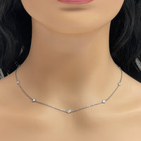 Diamonds by the Yard Station Necklace (0.86 ct Diamonds) in White Gold