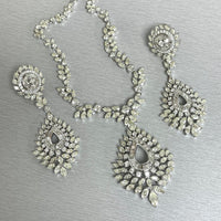 Lola Diamond Necklace & Earring Suite (31.39 ct Diamonds) in White Gold