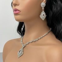 Lola Diamond Necklace & Earring Suite (31.39 ct Diamonds) in White Gold