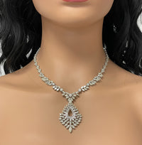 Lola Diamond Necklace & Earring Suite (31.39 ct Diamonds) in White Gold