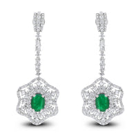 Jessica Diamond & Emerald Earrings (8.31 ct Emeralds & Diamonds) in White Gold