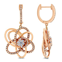 Bloom Diamond Earrings & Ring Set (1.35 ct Diamonds) in Rose Gold