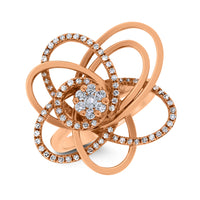 Bloom Diamond Earrings & Ring Set (1.35 ct Diamonds) in Rose Gold