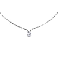 Oval Solitaire Pendant (0.80 ct Diamond) in White Gold