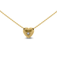 Mini Heart Pendant (0.03 ct Diamond) in Yellow Gold