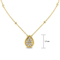 Pear Drop Pendant Necklace (0.85 ct Diamonds) in Yellow Gold