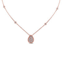 Pear Drop Mini Pendant Necklace (0.55 ct Diamonds) in Rose Gold