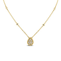Pear Drop Mini Pendant Necklace (0.55 ct Diamonds) in Yellow Gold