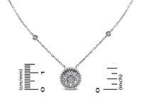 Round Pendant Necklace (0.70 ct Diamonds) in White Gold