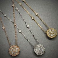 Round Pendant Necklace (0.70 ct Diamonds) in Yellow Gold