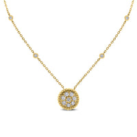 Round Pendant Necklace (0.70 ct Diamonds) in Yellow Gold