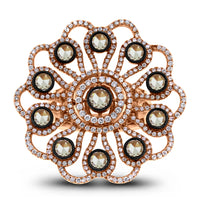 Beauvince Flora Diamond Ring (2.11 ct Diamonds) in Rose Gold