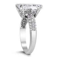 Ice Engagement Ring (5.01 Emerald Cut HSI2 GIA Diamond) in White Gold