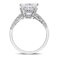 Ice Engagement Ring (5.01 Emerald Cut HSI2 GIA Diamond) in White Gold
