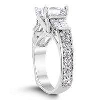 Alexis Engagement Ring (3.03 ct Square Emerald JVS1 GIA Diamond) in Platinum
