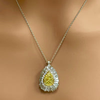 Vibrance Ring & Pendant (5.01 ct Pear Shape Fancy Intense Yellow SI1 GIA Diamond) in Platinum