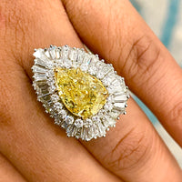 Vibrance Ring & Pendant (5.01 ct Pear Shape Fancy Intense Yellow SI1 GIA Diamond) in Platinum