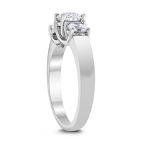3 Stone Engagement Ring (1.10 Round ISI1 Diamond) in White Gold