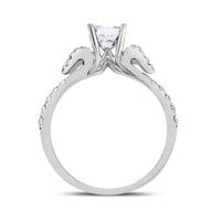Love Engagement Ring (0.71 ct Princess GVS Diamond) in White Gold