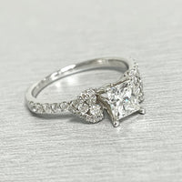 Love Engagement Ring (0.71 ct Princess GVS Diamond) in White Gold