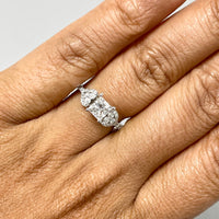 Love Engagement Ring (0.71 ct Princess GVS Diamond) in White Gold
