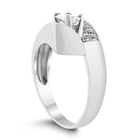 Spaces Engagement Ring (0.72 ct Emerald Cut IVS Diamond) in White Gold