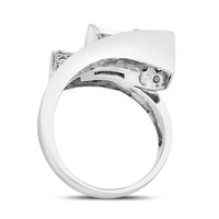 Spaces Engagement Ring (0.72 ct Emerald Cut IVS Diamond) in White Gold