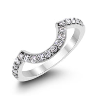 Ripples Engagement Ring Bridal Set (0.85 ct Round FSI3 EGLUSA Diamond) in White Gold