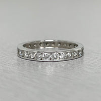 Channel Set Eternity Band (1.30 ct Diamonds) in White Gold