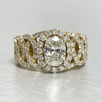 Ripples Engagement Ring (1.05 ct Oval KSI2 EGLUSA Diamond) in Yellow Gold