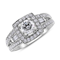 Larissa Halo Ring (0.58 ct Round Diamond) in White Gold