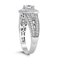 Larissa Halo Ring (0.58 ct Round Diamond) in White Gold