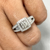 Larissa Halo Ring (0.58 ct Round Diamond) in White Gold