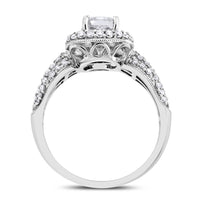 Bridges Engagement Ring (0.91 ct Radiant KVVS Diamond) in White Gold