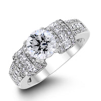 Francine Engagement Ring (1.00 ct Round GSI2 EGLUSA Diamond) in White Gold