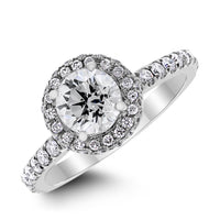 Promises Engagement Ring Bridal Set (1.01 ct Round KSI3 EGLUSA Diamond) in White Gold