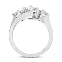 Trinity Engagement Ring (1.20 ct Princess Cut Diamonds) in White Gold