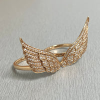 Beauvince 2 Finger Wings Diamond Ring (0.86 ct Diamonds) in Rose Gold