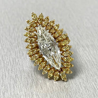 Marquise Diamond Halo Ring (3.75 ct Diamonds) in Gold
