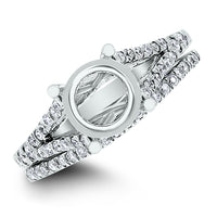 Livia Engagement Setting Bridal Set for a 1.75 ct Round (0.49 ct Diamonds) in White Gold