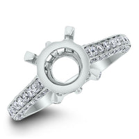 Heritage Engagement Setting for a 2 ct Round (1.00 ct Diamonds) in White Gold