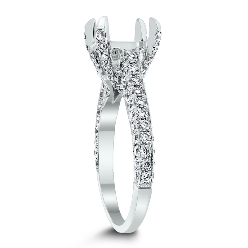 Heritage Engagement Setting for a 2 ct Round (1.00 ct Diamonds) in White Gold