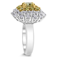 Genelia Yellow Diamond Solitaire Cocktail Ring (3.44 ct Diamonds) in Gold