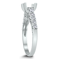 Princess Engagement Setting Bridal Set for a 1 ct Princess Cut (1.00 ct Diamonds) in White Gold