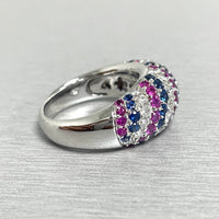 Beauvince Cynthia Diamond & Gemstone Band (2.52 ct Gemstones) in White Gold