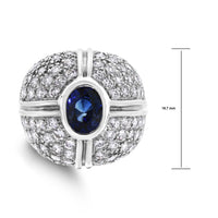 Starry Crossroads Diamond & Sapphire Ring (3.60 ct Sapphire & Diamonds) in White Gold