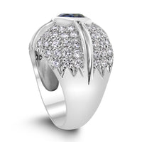 Starry Crossroads Diamond & Sapphire Ring (3.60 ct Sapphire & Diamonds) in White Gold