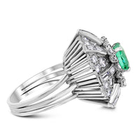 Colombia Emerald & Diamond Ring (5.20 cts Emerald & Diamonds) in Platinum